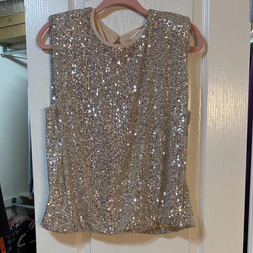 Maurices Sparkling Sequin Blouse - Silver
